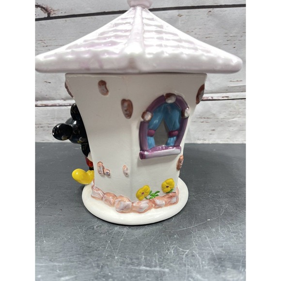 Vintage Disney Mickey and Minnie Teleflora Vase/Ceramic Container With Lid - Picture 3 of 11